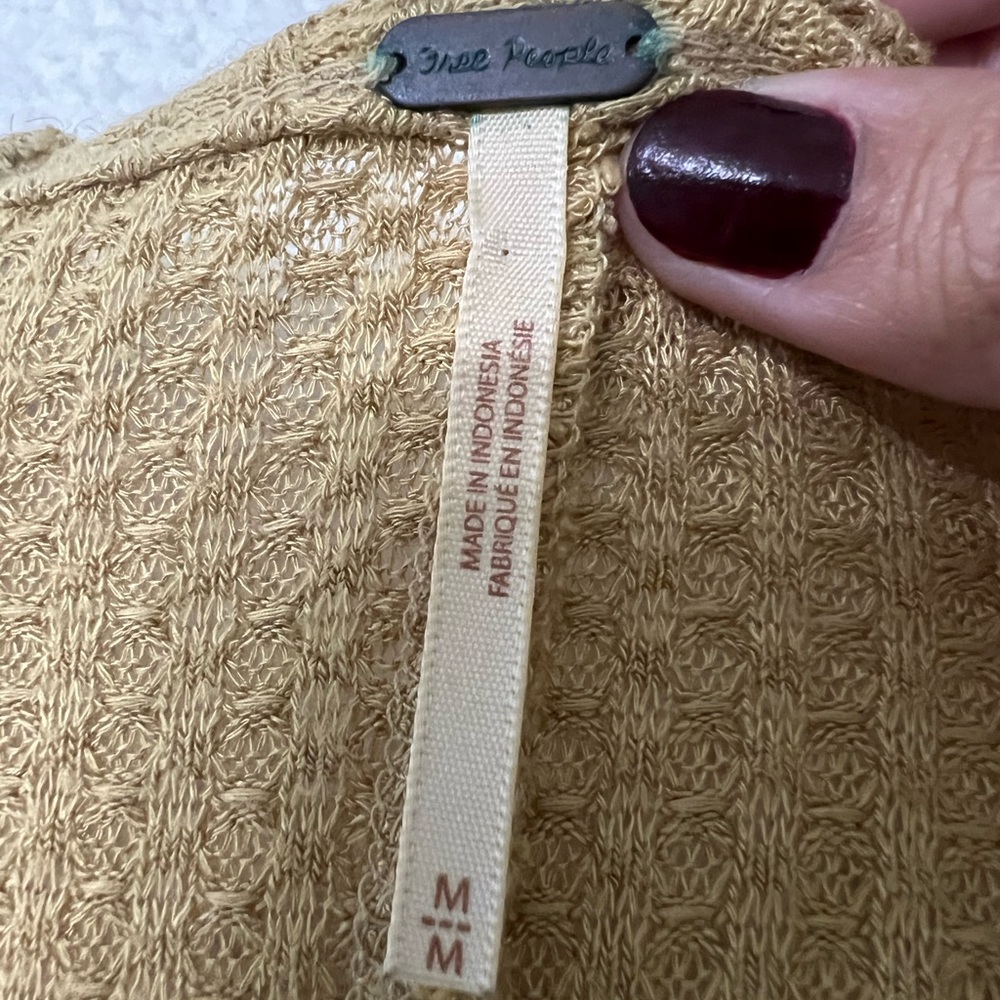 FREE PEOPLE Ventura Waffle Print Top - Picture 6 of 7